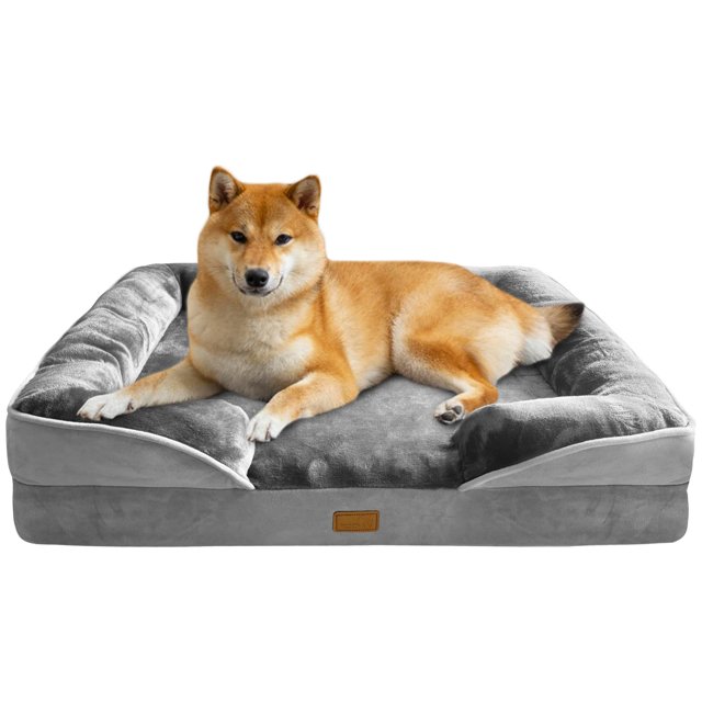 Cama ortopédica para perro Spotted Play, espuma, grande, gris