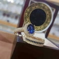 thumbnail image 1 of Elegante anillo de Hip Hop de Color dorado para mujer, conjunto de anillos de boda con piedras rojas de circón incrustadas a la moda, joyería de compromiso nupcial para fiesta Dengxun unisex, 1 of 2