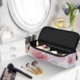 thumbnail image 2 of Hair Tools Storage with Heat Resistant Mat- The Flickering Silver Color Printed Curling Iron Travel Bag/Flat Iron Case for Women, 2 of 8