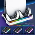 thumbnail image 3 of PS5/Slim/Pro Cooling Station, RGB P5 Controller Charger for PS5 Accessories, Ultra Quiet Cooling Fan for PS5 Digital/Disc Console, with 3 Level Fan, 4 USB Hub ﻿, 3 of 6