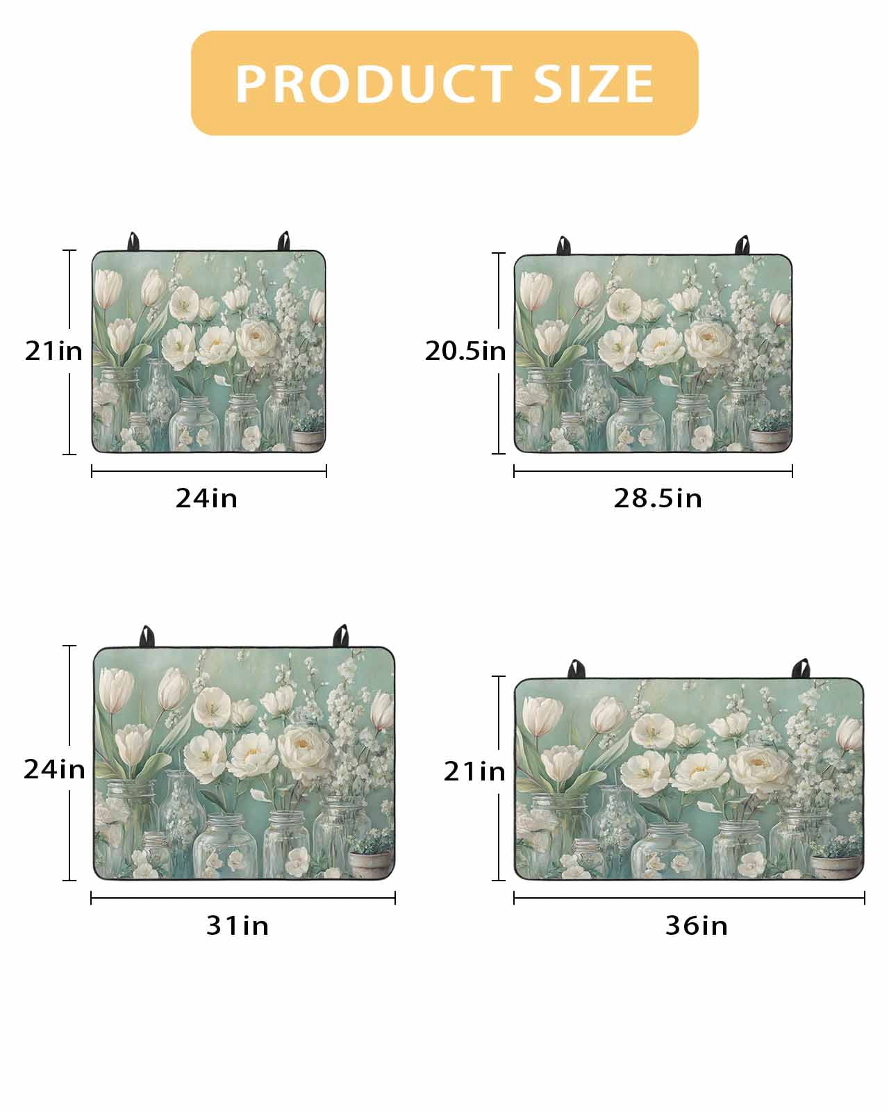 nqOlkjepod Large Induction Cooktop Protector Mat 24"x21", Flower Green Stove Top Covers for Electric Stove, Botanical Garden Florals Modern Art Stove Burner Cover Mats, Glass Top Stove Cover