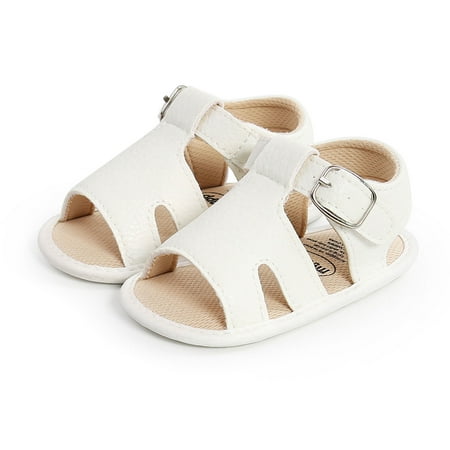 

Nokiwiqis Baby Girls Boys Sandals Solid Color Soft Rubber Sole Shoes Prewalker