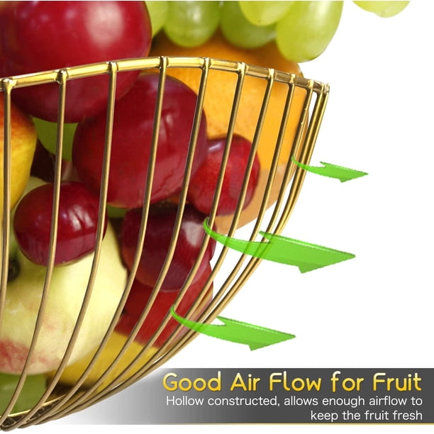 Frutero de oro Cestas de frutas onduladas Cestas de frutas de metal Puesto de frutas moderno Cesta de frutas Cuencos de oro para frutas Huevo Merienda Porta frutas de hierro para las cocinas XianweiShao 8390612694974