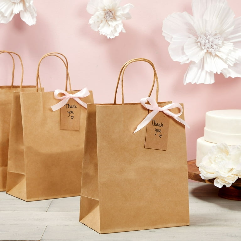Juvale 12 Pack Medium Paper Bags with Handles, Bulk Brown Bags for Party  Favors, Goodies, 8 x 4.75 x 10 In