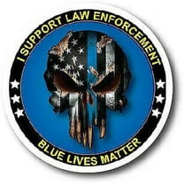 Pack of 3 Blue Lives Matter Skull 4” Car or Truck Decal Sticker American Flag Police Cops Laptop