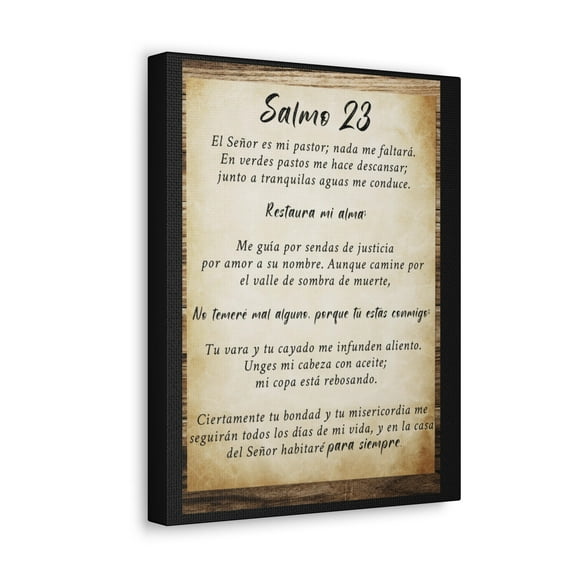 Salmo 23 Spanish Bible Verse Canvas – Rustic Christian Wall Art