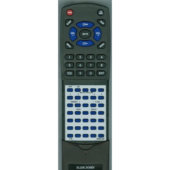 Replacement Remote for PARASOUND ZPRE, RTZPRE, ZPREREMOTE, TDQ150