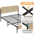 thumbnail image 4 of Eastvita Full Boho Bed Frame with Rattan Headboard & Wood Footboard, Underbed Storage, Noise-Free, 4 of 7
