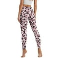 thumbnail image 2 of Renewold Love Leopard Print Pink Yoga Pants with Pockets for Women Stretch High Waisted Tummy Control Workout Tights Buttery Soft Graphic Leggings Sportswear Basic Pants, 3XL, 2 of 8
