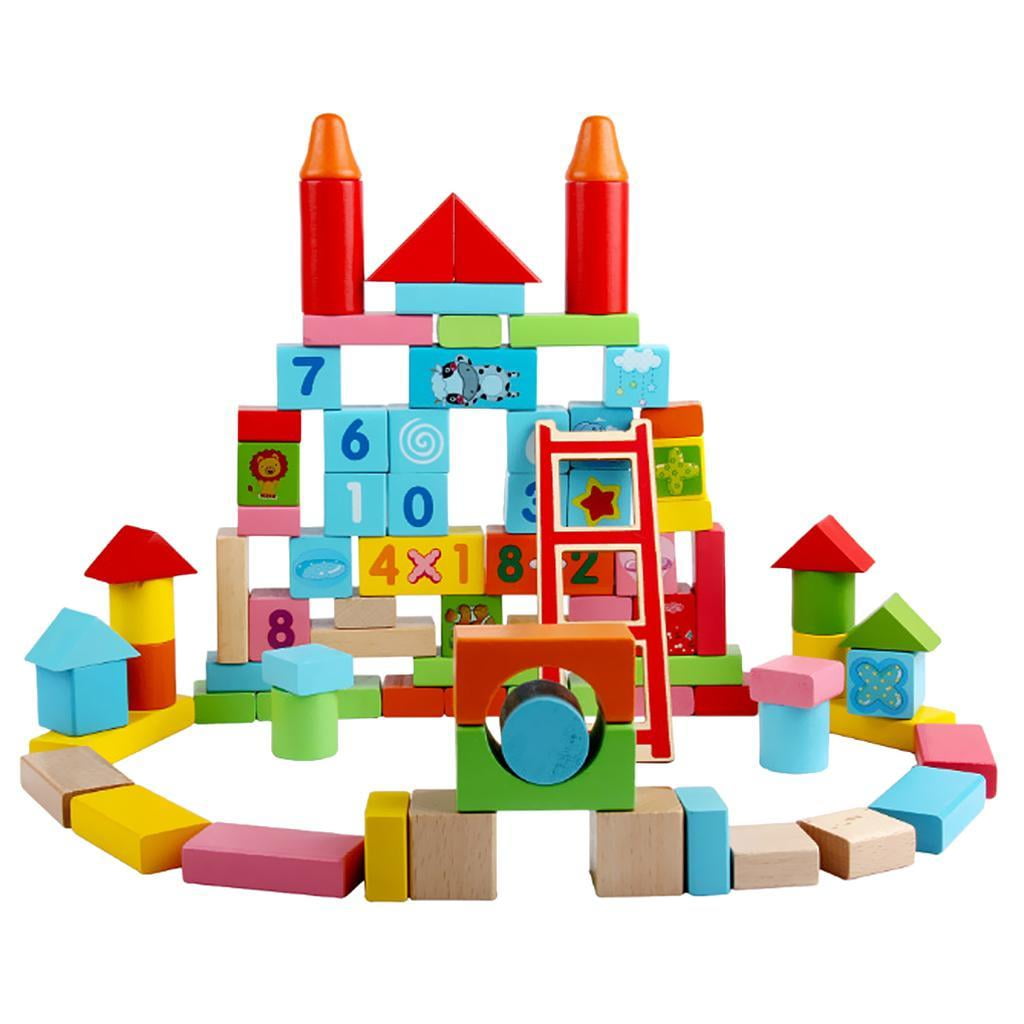 割引発見 Pieces 100 HILABEE Wooden Toys Construction Blocks Building ブロック