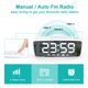 thumbnail image 4 of Reloj despertador digital LED con radio FM, pantalla de 7 pulgadas, carga USB, Blanco, 4 of 9