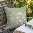 thumbnail image 6 of Throw Pillow Covers, Sage Green Spring Floral 16x16 Pillow Covers for Couch/Sofa/Bed, Elegant Pastoral Flowers Decorative Square Linen Cushion Pillowcase for Home Decor, 6 of 9