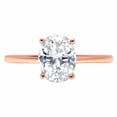 thumbnail image 3 of 2.0 ct Oval Cut Genuine Cultured Diamond VS1-VS2 I-J 18K Rose Gold Solitaire Promise Wedding Statement Engagement Designer Ring size 4.5, 3 of 6