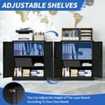 thumbnail image 5 of Metal Storage Cabinet with Lock, 2-Door Garage Storage Cabinet with 2 Adjustable Shelves, Heavy Duty Steel File Cabinet for Home, Office, Garage, School (Black, 35.4"H), 5 of 15