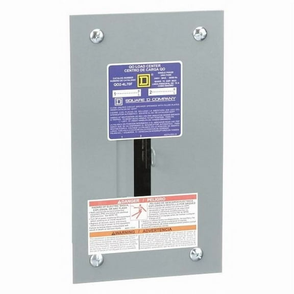 Square D Load Center, 2 Spaces, 70A Amps, 120/240V AC QO24L70F