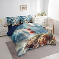 thumbnail image 3 of Feelyou Kids Ocean Lighthouse Twin Bedding Sets 7-Piece, Cartoon Seagull Animal Bedding Comforter Set, Nautical Theme Reversible Sheet Sets, Lightweight Room Decor, 3 of 7