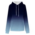 thumbnail image 3 of Dazajoo Plus Size Sweatshirts for Women Long Sleeve Oversized Gradient Color Pullover Hoodies with Pocket 2024 Winter Womens Loose Drawstring Hooded Tops Today's Deals,Navy,XL, 3 of 5