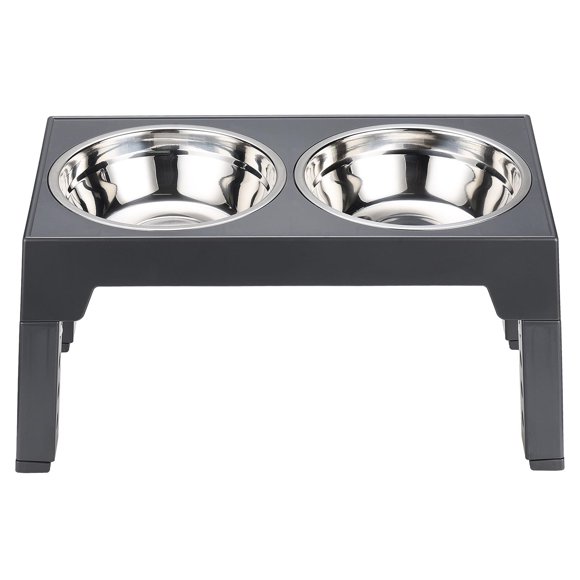 Elevated Stainless Steel Elevated Dog Bowl 1100ml Large Capacity Double Bowl 5 Gear Height Adjustable Dog Food Bowl