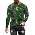 thumbnail image 3 of Jinhomg Long Sleeve Shirts for Men 2025 Trendy Camo Print Workout Tees Lightweight Comfy Crew Neck Pullover Tops Casual Daily Wear Limited Time Green XL, 3 of 6