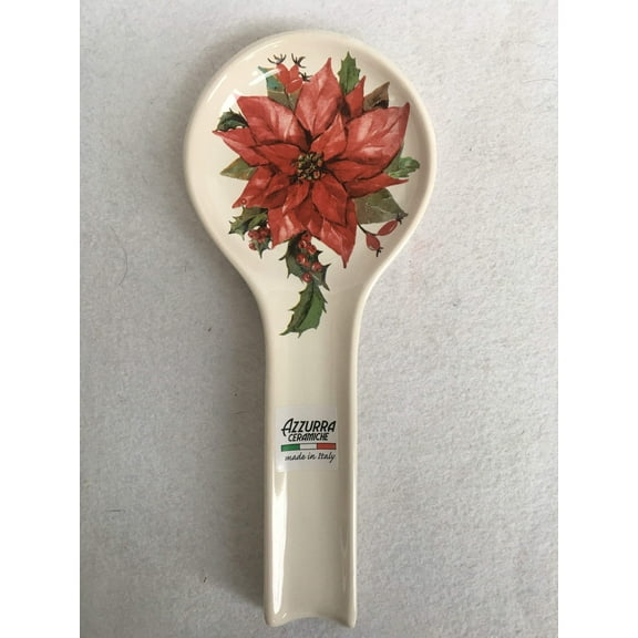 Christmas Red or White Poinsettia Spoon Rest