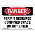 thumbnail image 1 of SignMission OS-DS-A-1218-L-2157 12 x 18 in. OSHA Danger Sign - Permit Required Confined Space Do Not Enter, 1 of 1
