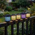 thumbnail image 4 of VMWMSSR Solar Powered Fence Post Lights,Waterproof Auto On Off Clip‑On Solar Lantern,Portable Outdoor Deck Railing Light For Patio Backyard Garden Yard Decoration(Warm Light-4.13"), 4 of 6