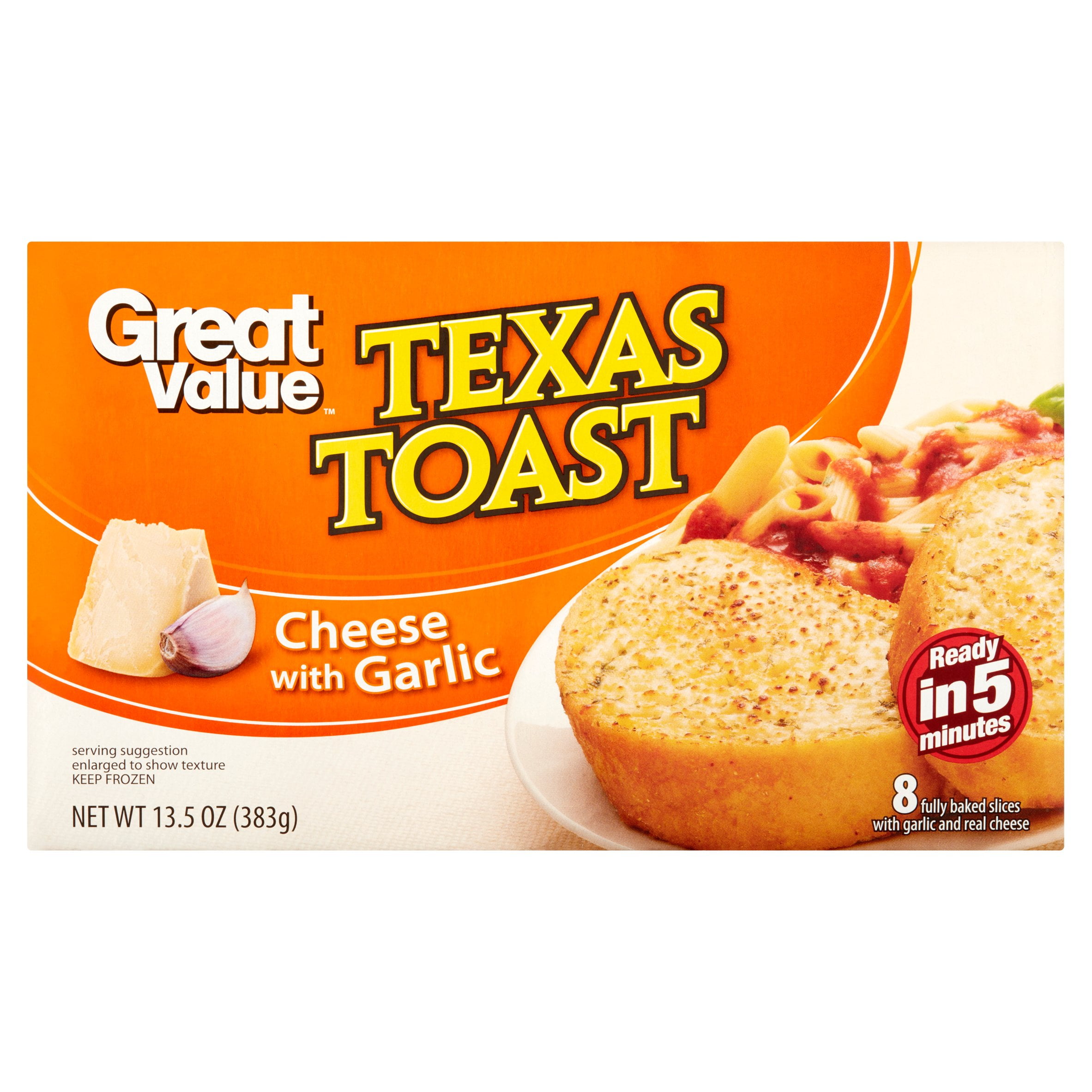 Great Value Cheese with Garlic Texas Toast, 13.5 oz, 8 Count Walmart