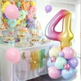 thumbnail image 6 of 40 inch Rainbow Gradient Colorful Number 3 Baby Birthday Party Foil Helium Large Balloon with12 Inches Rainbow Latex Decoration Balloons, 6 of 7