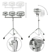 Ashthorpe Roto Tom Drum Set with Remo Drumheads - 6, 8, 10 Toms with Adjustable Stand