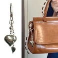 thumbnail image 2 of Stylish Silver Heart Bag Charm Elegant Silver Alloy Heart Shaped Bag Ornament for Shopping and Parties, 2 of 9