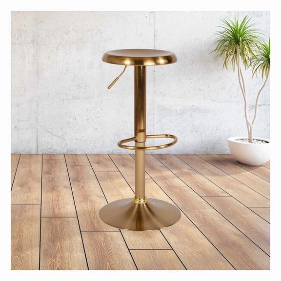 Flash Furniture Chair, Madrid, Adjstbl, Retro, Barstool, Gold CH-181220-GD-GG