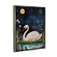 thumbnail image 4 of Stupell Industries Sleeping Swan Night Sky Animals & Insects Painting Gray Floater Framed Canvas Art Print Wall Art, 17 x 21, 4 of 10