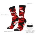 thumbnail image 6 of Women Crew Graphic Print Tube Socks Red Camouflage Pattern Design Ladies Socks, 6 of 7