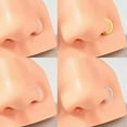 thumbnail image 6 of HOOUN 1pcs Colorful C-shaped Fake Nose Ring Labret Lip Ring Acrylic Piercing Clip On-Orange, 6 of 9