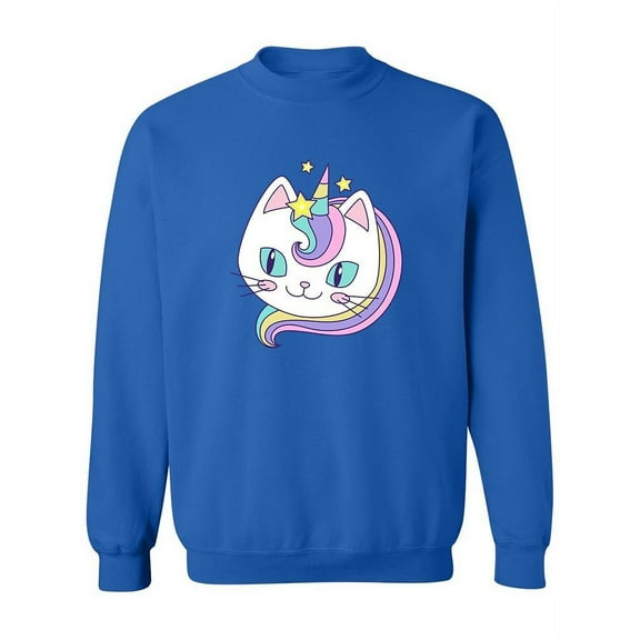 Cute And Lovely Unicorn Cat Sweatshirt Women -Image by Shutterstock, Female Medium