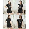 thumbnail image 5 of Womens Short Sleeve Pajama Sets with Shorts 2 Piece Round Neck Women's Shorts Pajamas Sets Cute Print Womens Summer Sleepwear Set with Pockets, S-XXL, 5 of 9