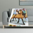 thumbnail image 1 of Manta con estampado multicolor, manta de franela súper suave, ligera y esponjosa, manta de cama Spirit Riding Free, 1 of 8