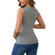 thumbnail image 3 of Camiseta básica sin mangas de maternidad con fruncido cruzado para mujeres, paquete de 2, tops de lactancia en gris y púrpura, talla grande, 3 of 6