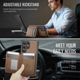 thumbnail image 6 of JEEHOOD Case For Samsung Galaxy S22 Ultra 5G, RFID Blocking, PU Leather,Compatible With MagSafe Detachable 2 In 1 Wallet With Built-in Push Card Holder,Kickstand Magnetic Protective Cover,Brown, 6 of 7