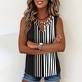 thumbnail image 4 of yillto Tank Tops for Women Summer Striped Sleeveless Tee Loose Casual Crewneck Shirts Fashion Tunics Blouse, 4 of 6
