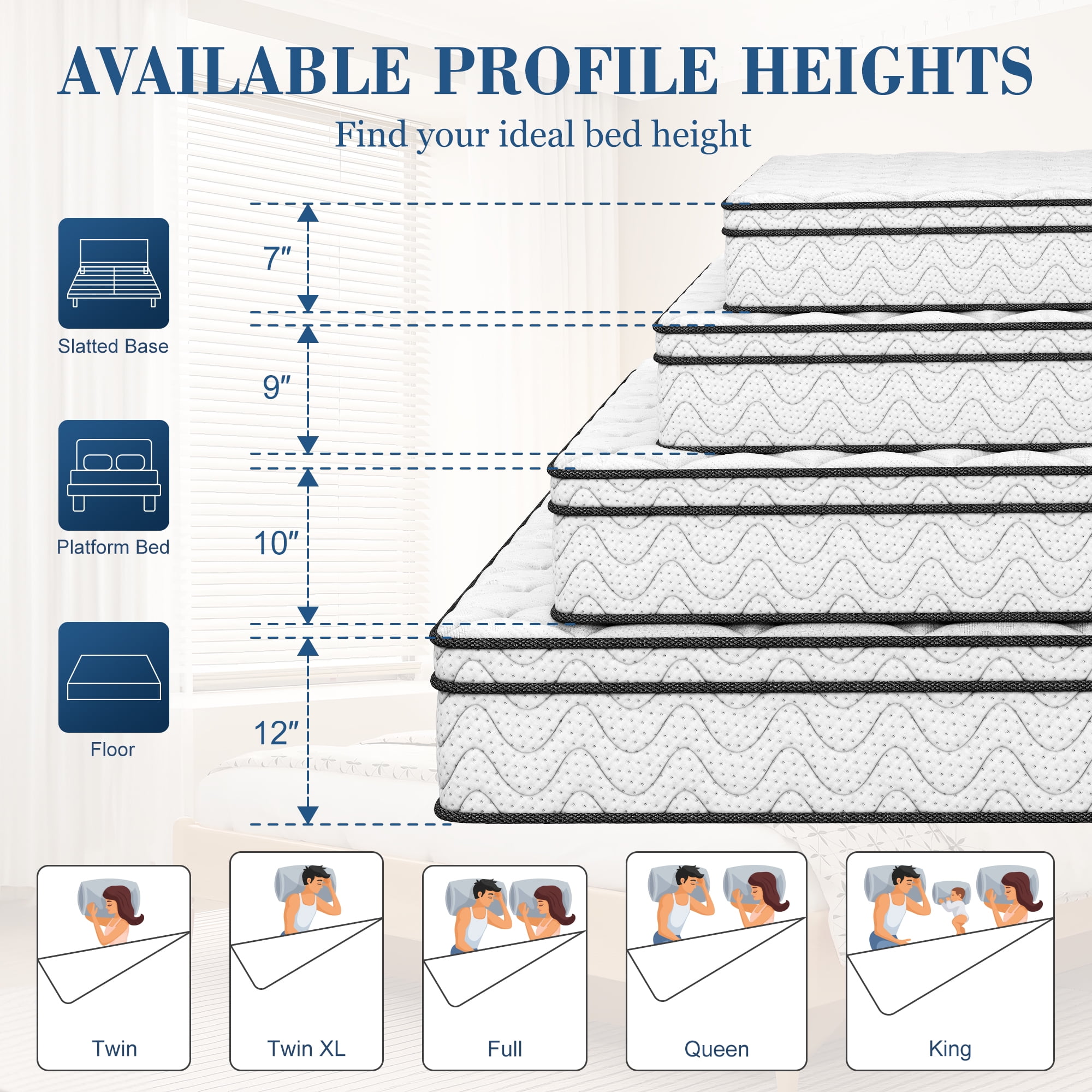 9 Inch Twin-XL Mattress, CertiPUR-US Certified Memory Foam Hybrid Mattress in a Box, Medium Firm Bed Mattress for Kids, Teens & Adults, Neche Single Mattress with Pressure Relief & Support