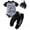 Black, variant on Newborn Baby Boy Clothes Letter Long Sleeve Romper Pants Hat 3PCS Outfits Set Black 0-3 Months