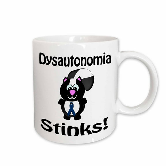 3drose, Dysautonomia Stinks Skunk Awareness Ribbon Cause Design, 11oz Mug