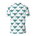 thumbnail image 3 of Vsdgher Cartoon Shark Print Men's Short Sleeve Stretch Polo Shirt, Moisture-Wicking Performance Polo Shirt, 3 of 8
