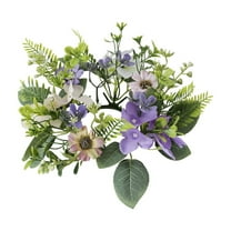 Artificial Rose Candle Rings,Floral Wreaths with Eucalyptus Leaves Greenery Garland for Pillar Candle Lantern Wedding Centerpiece Party Home Table Decor