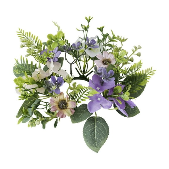 Artificial Rose Candle Rings,Floral Wreaths with Eucalyptus Leaves Greenery Garland for Pillar Candle Lantern Wedding Centerpiece Party Home Table Decor