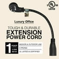 thumbnail image 3 of 1 Foot Extension Cord - Flat Plug Space Saver Short Cable, Three Prong, 16 AWG Thickness - 5 Pack - By Luxury Office, 3 of 7
