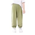 thumbnail image 4 of Lenpel Children's Summer Pants 2 Pc Toddler Girls Boys Elastic Waist Pull on Cinch Bottom Trousers Baggy Casual Joggers, 4 of 7
