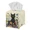 Black Cat Flower, variant on POLERO Stylish Tissue Box Cover Square - PU Leather Holder Waterproof Tissue Boxes - Thanksgiving Decorative Cube Cover for Bathroom and Home, White Marble