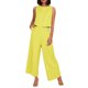 thumbnail image 1 of Conjunto de dos piezas de lino de color liso para mujer: top corto sin mangas con botones y pantalones de pierna ancha, tejido transpirable para el verano, 1 of 8